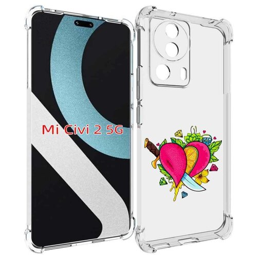 Чехол MyPads Фруктовое сердце для Xiaomi Civi 2 задняя-панель-накладка-бампер чехол mypads сердце в клетке для xiaomi civi 2 задняя панель накладка бампер