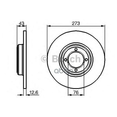 0 986 478 091_диск Тормозной Передний! Peugeot 504/505/604 1.8-2.5td 71-89 Bosch арт. 0986478091