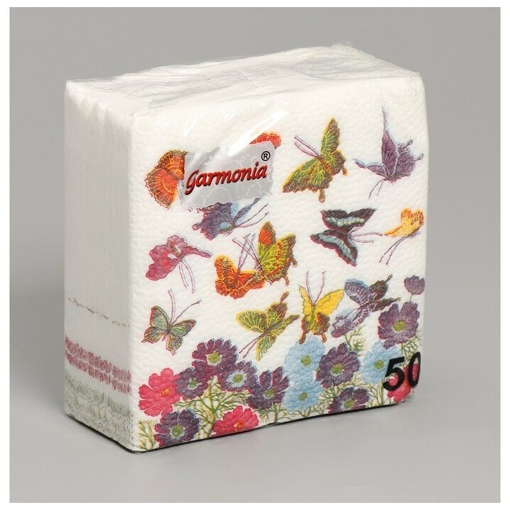 Салфетки бумажные «Гармония цвета. Бабочки», 50 шт. , 2 шт. - фотография № 4