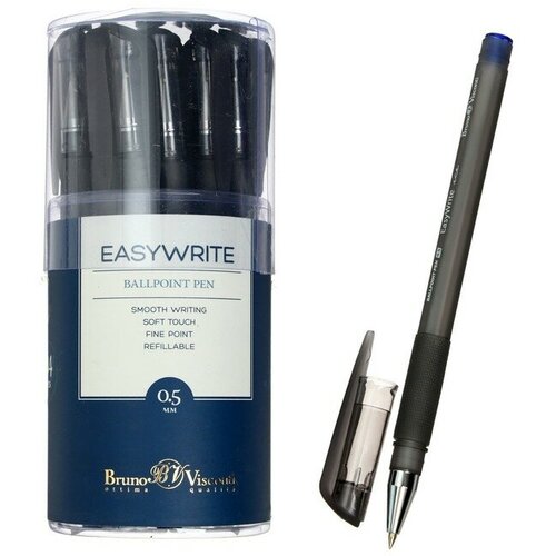 Ручка шариковая EasyWrite Ice, узел 0.5 мм, синие чернила, матовый корпус Silk Touch, 3 штуки