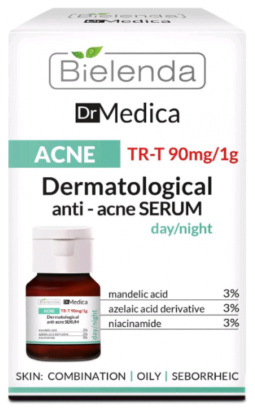 Сыворотка дерматологическая анти акне дневная ночная dr medica acne bielenda 30 мл - фото №1