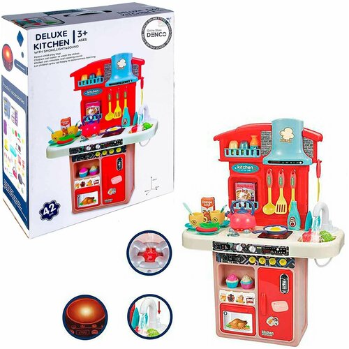 Детская интерактивная кухня Deluxe Kitchen 63 см, 42 предмета 16863A / вода, пар, свет