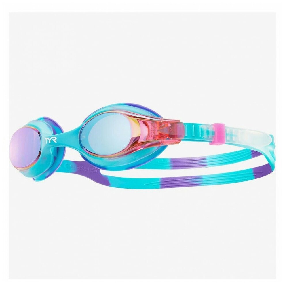 Очки для плавания детские TYR Swimple Tie Dye Mirrored LGSWTDM-547, зеркальные линзы, мультикол. опр.