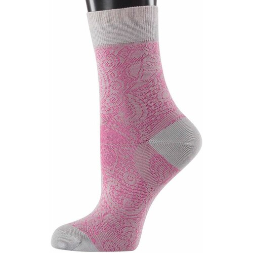 Носки женские Collonil Жаккард (Розовый / Серый, 25 (размер обуви 39-41)