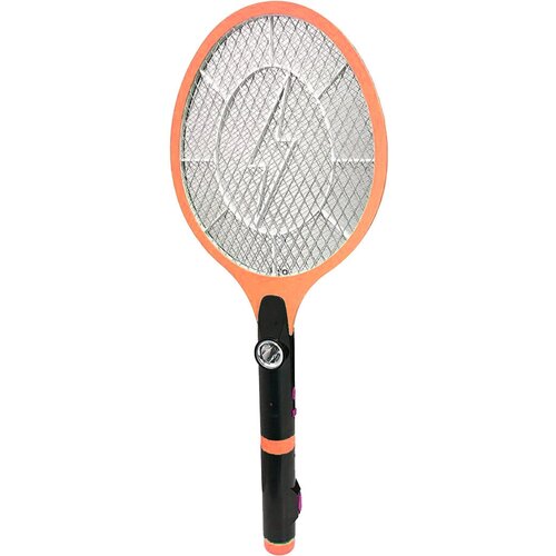 Электрическая мухобойка на аккумуляторе с фонариком оранжевый 378₽