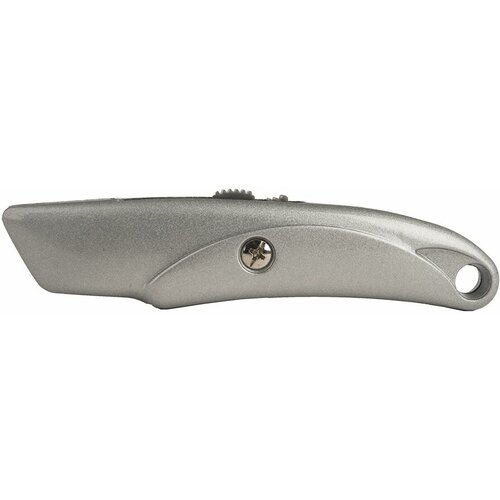 1076-02-Р1 Нож для линолеума трапец. лезвие, металлический корпус, фиксатор Sturm