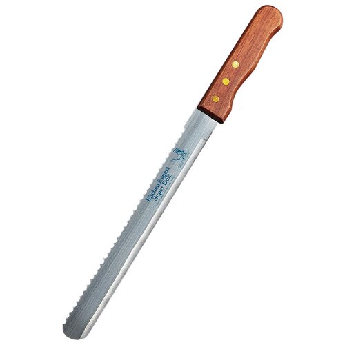 Нож для бисквита двусторонний, с крупными зубцами и ровным краем, лезвие 25 см, толщина лезвия 0.9 мм