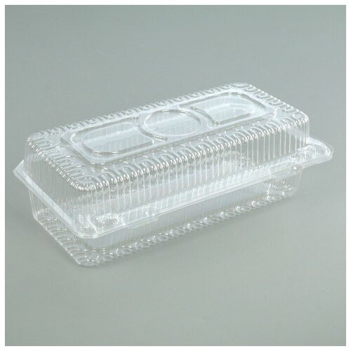 Контейнер одноразовый с неразъёмной крышкой, прямоугольный, 380 шт/уп