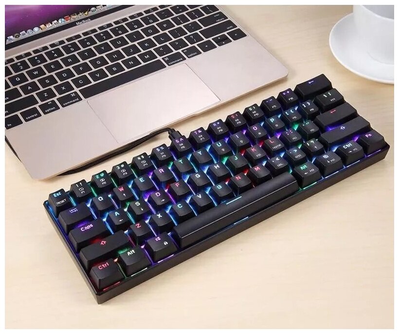 Игровая клавиатура Motospeed CK61 Black RGB Outemu Blue Switch (русская раскладка)