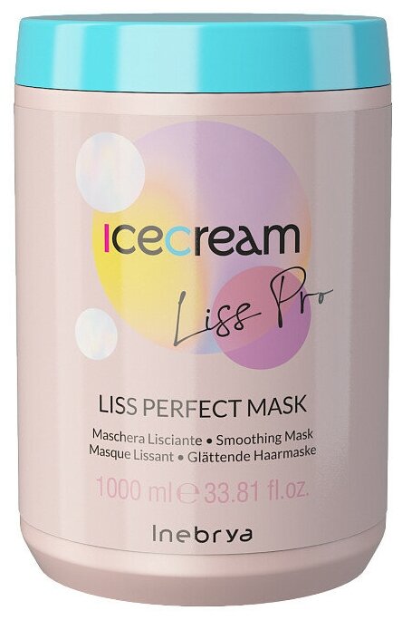 Разглаживающая маска для волос Liss-Pro Inebrya Ice Cream, 1000 мл