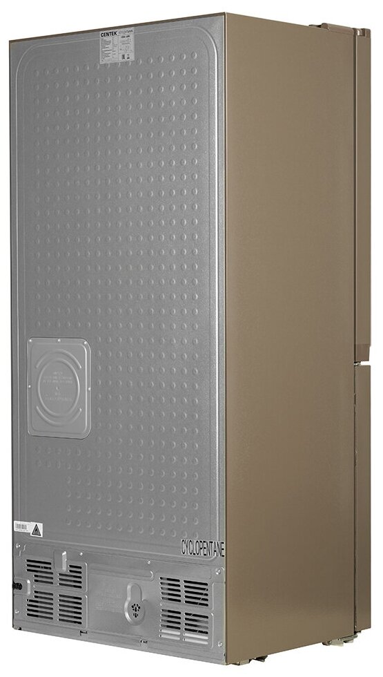 Холодильник четырехдверный Centek CT-1756 Beige Glass Total NF, Side-by-Side, 456л (153л/303л), cтекло, с распашными дверями