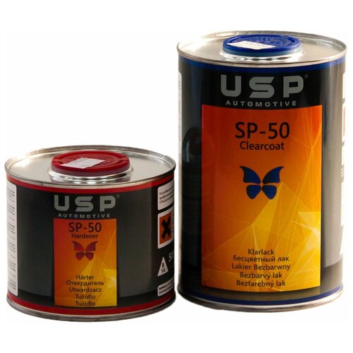 Комплект (лак, отвердитель для лака) USP AUTOMOTIVE SP-50 HS 2:1 Clearcoat, 2 шт. 1000 мл 500 мл