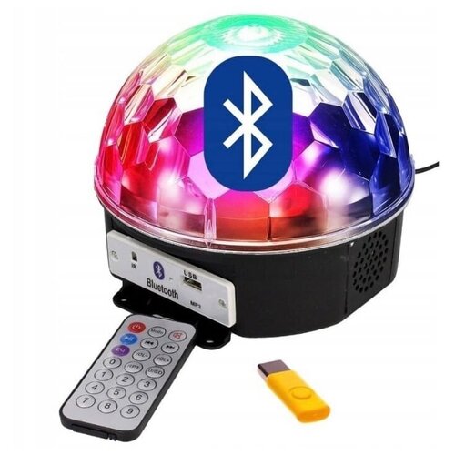 фото Светодиодный диско- шар led magic ball с пультом управления, bluetooth, динамиком и флешкой (черный) shop for home 