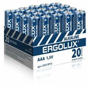 Элемент питания алкалиновый AAA/LR03 1.5В Alkaline BP-20 промо (уп.20шт) Ergolux 14674