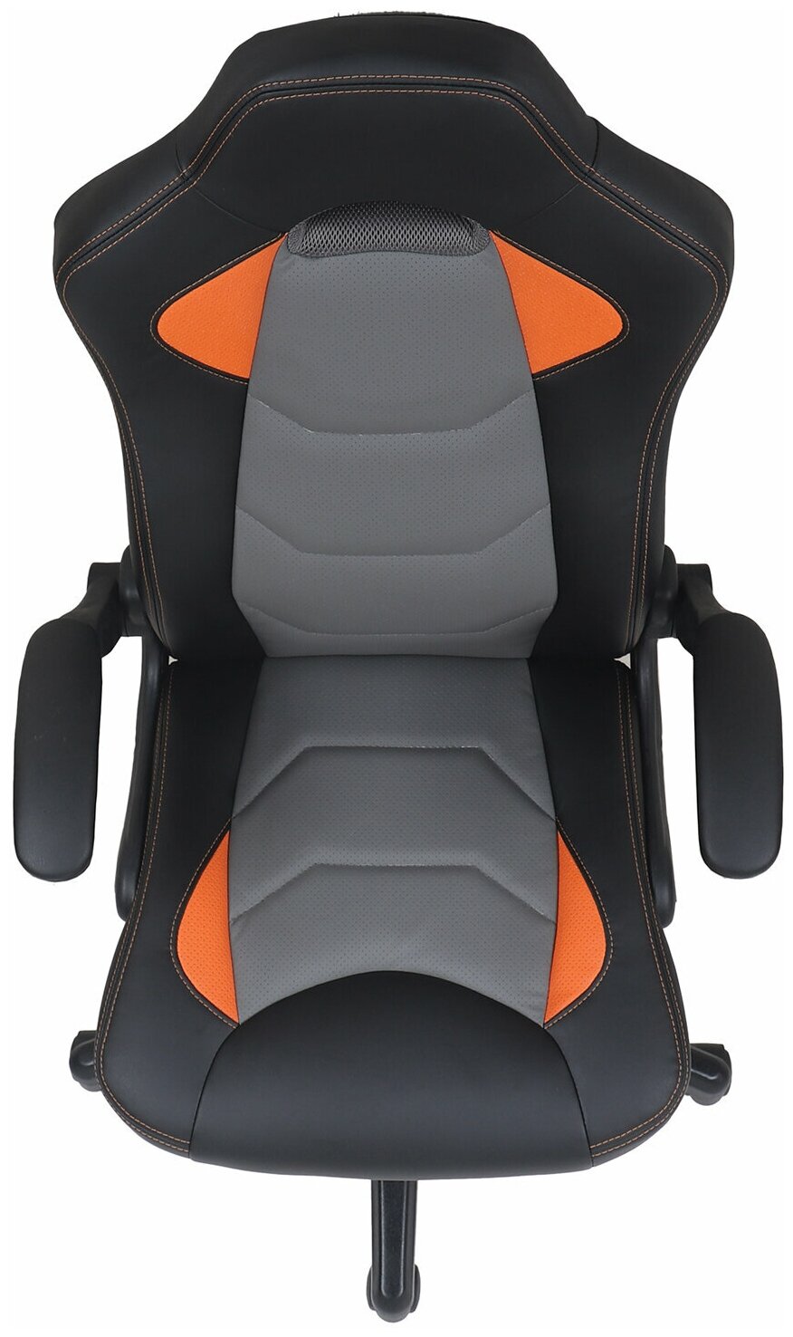 Кресло компьютерное BRABIX "Skill GM-005", откидные подлокотники, экокожа, черное/оранжевое, 532495 - фотография № 2