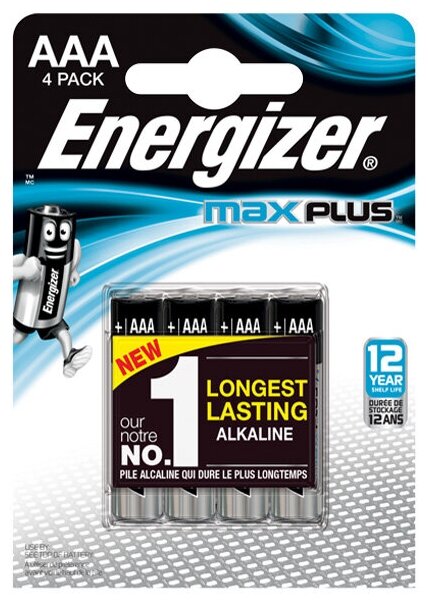 Батарейки Energizer MAX Plus AAA , 4 шт.