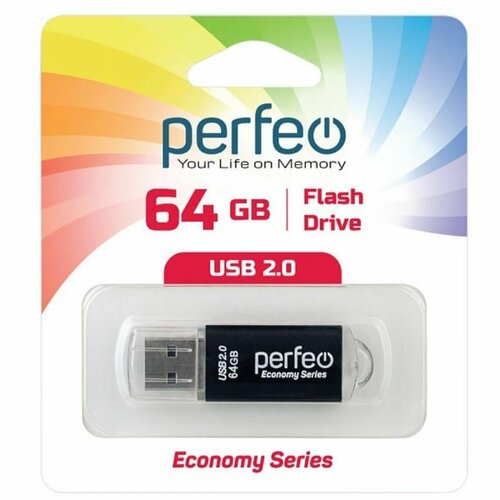 USB флешка Perfeo USB 64GB E01 Black ES usb флешка perfeo 16gb e01 black es