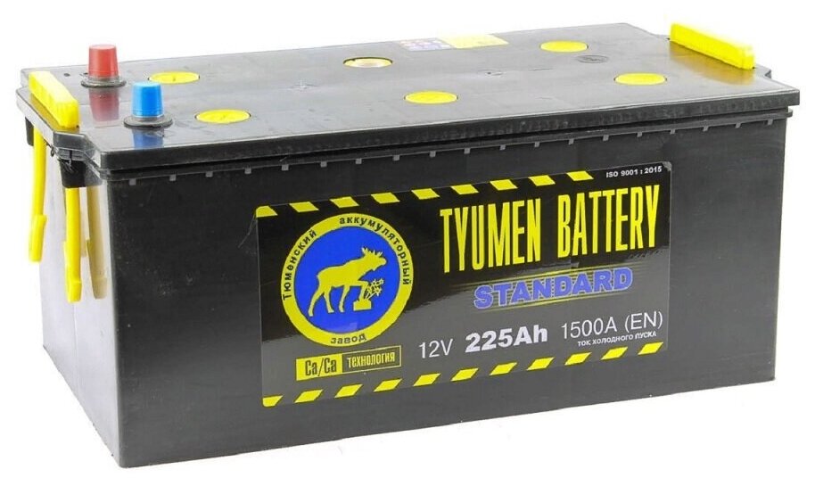 Аккумулятор автомобильный TYUMEN BATTERY STANDARD 225 А/ч 1500 А прям. пол. (3) Евро авто (518x278x235)