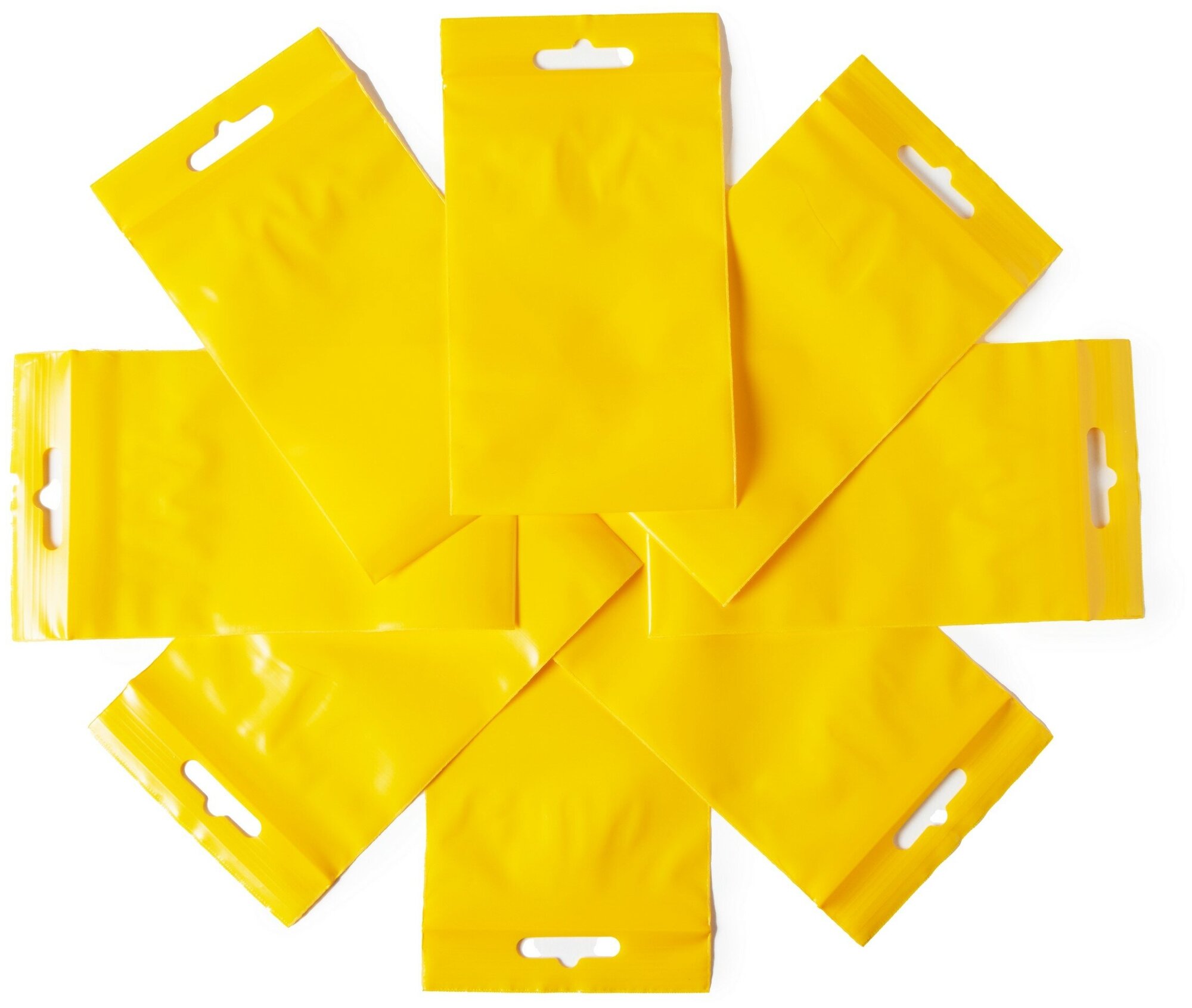 Пакет с замком Zip-Lock (Зип лок), 8х12 см, 60 мкм, с европодвесом, сверхпрочный, желтый, 50 шт. - фотография № 6