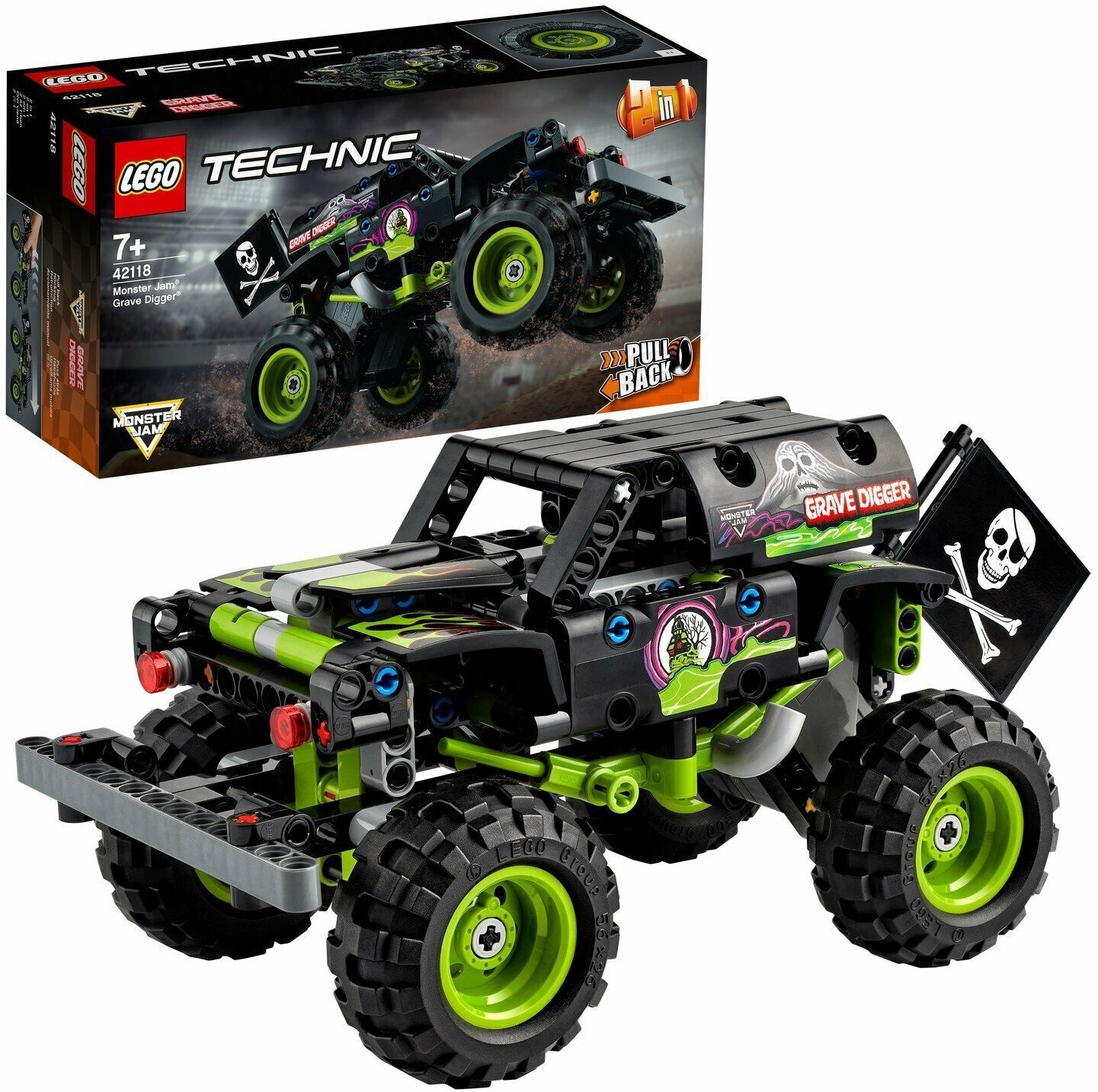 LEGO. Конструктор 42118 Technic Monster Jam® Grave Digger® зелен. (Машина монстр-трак)