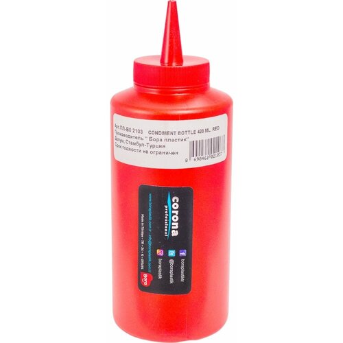 BORA Дозатор 420мл для соуса пластик красный ПЛ-BO2103