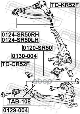 Опора шаровая переднего поворотного кулака Febest 0120-SR50