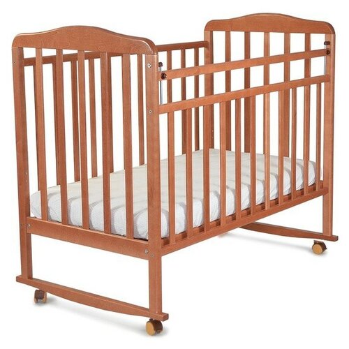 Кровать детская Митенька (опуск.планка ,колеса, качалка, орех) SKV