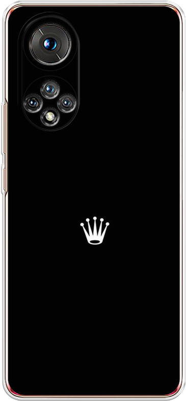 Силиконовый чехол на Huawei Nova 9 / Хуавей Нова 9 Белая корона на черном фоне