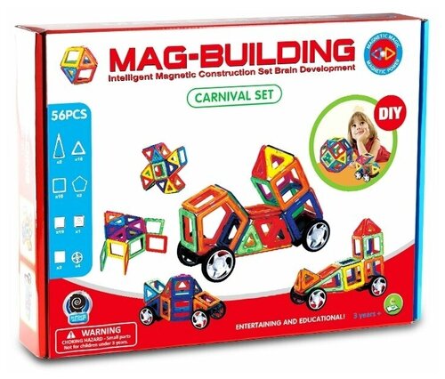 Магнитный конструктор Mag-building 56 предметов