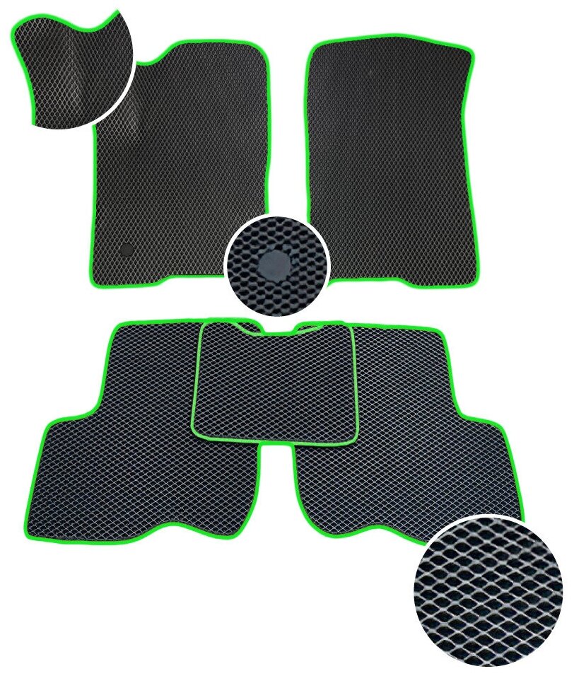 Автомобильные коврики ЕВА / EVA с 3D лапкой в салон для Audi A4 (B8) (2007-2015) / Ауди А4 (Б8) (Без разреза)