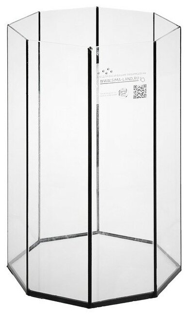 Пижон Аквариум восьмигранный с крышкой, 70 литров, 40 х 40 х 60/66см, чёрный - фотография № 11