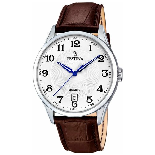 Наручные часы FESTINA Classics, синий, серебряный браслет классика коричневый