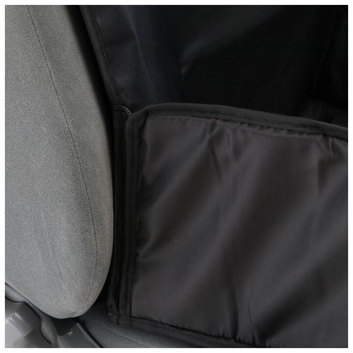 Гамак для перевозки животных AutoPremium на переднее сиденье, 40*40 см, черный, 3 слоя, ПВХ - фотография № 2