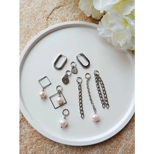 Серьги Академия Важности, жемчуг культивированный, белый, серебряный