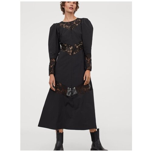 Платье H&M, миди, размер S, черный