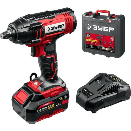 Гайковерт ударный 18В 1 АКБ 4Ач в кейсе Зубр ГУЛ-255-41 1361000₽