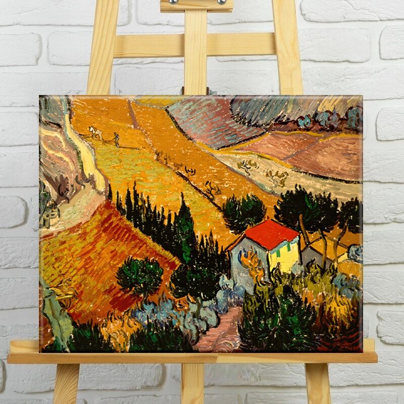 Репродукция Ван Гог Долина с пахарем пейзаж