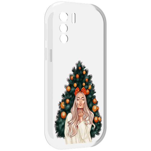 Чехол MyPads девушка-под-елкой-с-мандаринами женский для UleFone Note 13P задняя-панель-накладка-бампер