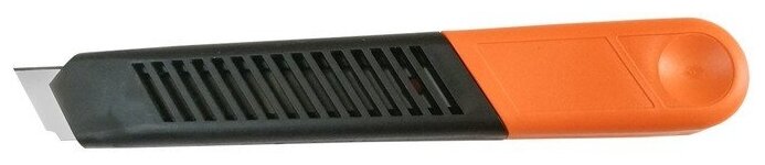 Нож канцелярский КНР лезвие 18 мм, Альфа, с фиксатором, пластик, оранжевый