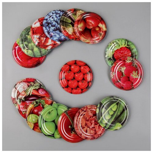 Крышка для консервирования Элит СКО-82 мм лакированная упаковка 50 шт цвет микс 610₽