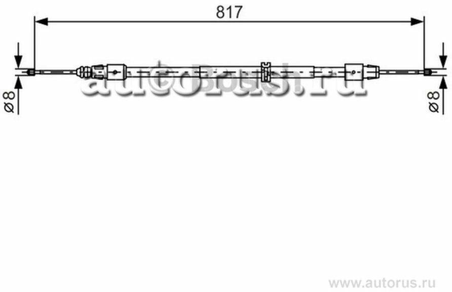 Трос ручного тормоза MB ML II (W164)/GL X164 /L817mm BOSCH 1987482024