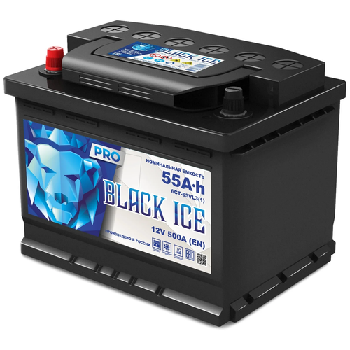 Автомобильный аккумулятор BLACK ICE Pro 6СТ-55.1 VL