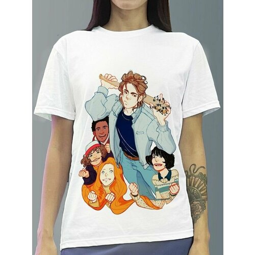 фото Футболка женская белая из хлопка с dtf принтом сериал stranger things - 647 будь на стиле