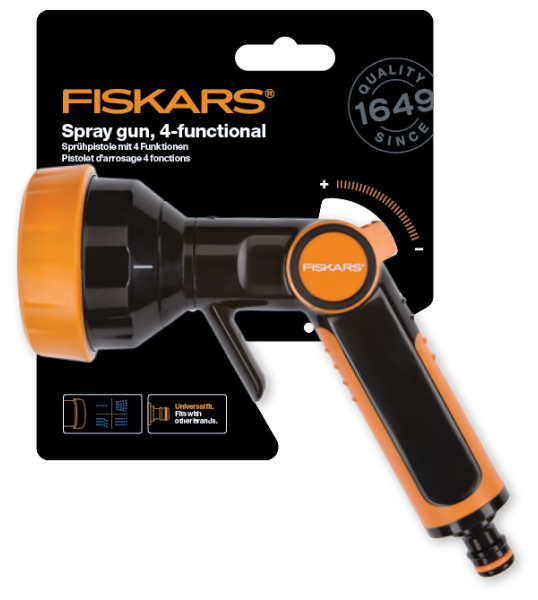 Fiskars Пистолет-распылитель Fiskars регулируемый с 4 функциями