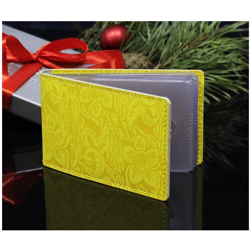 Футляр для кредитных карт и визиток кожаный ВМ-Ф аляска желтый Person