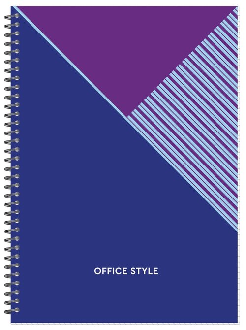 Бизнес-тетрадь А4,96л, обл. карт, греб, кл, Attache Economy, Office Style, синяя
