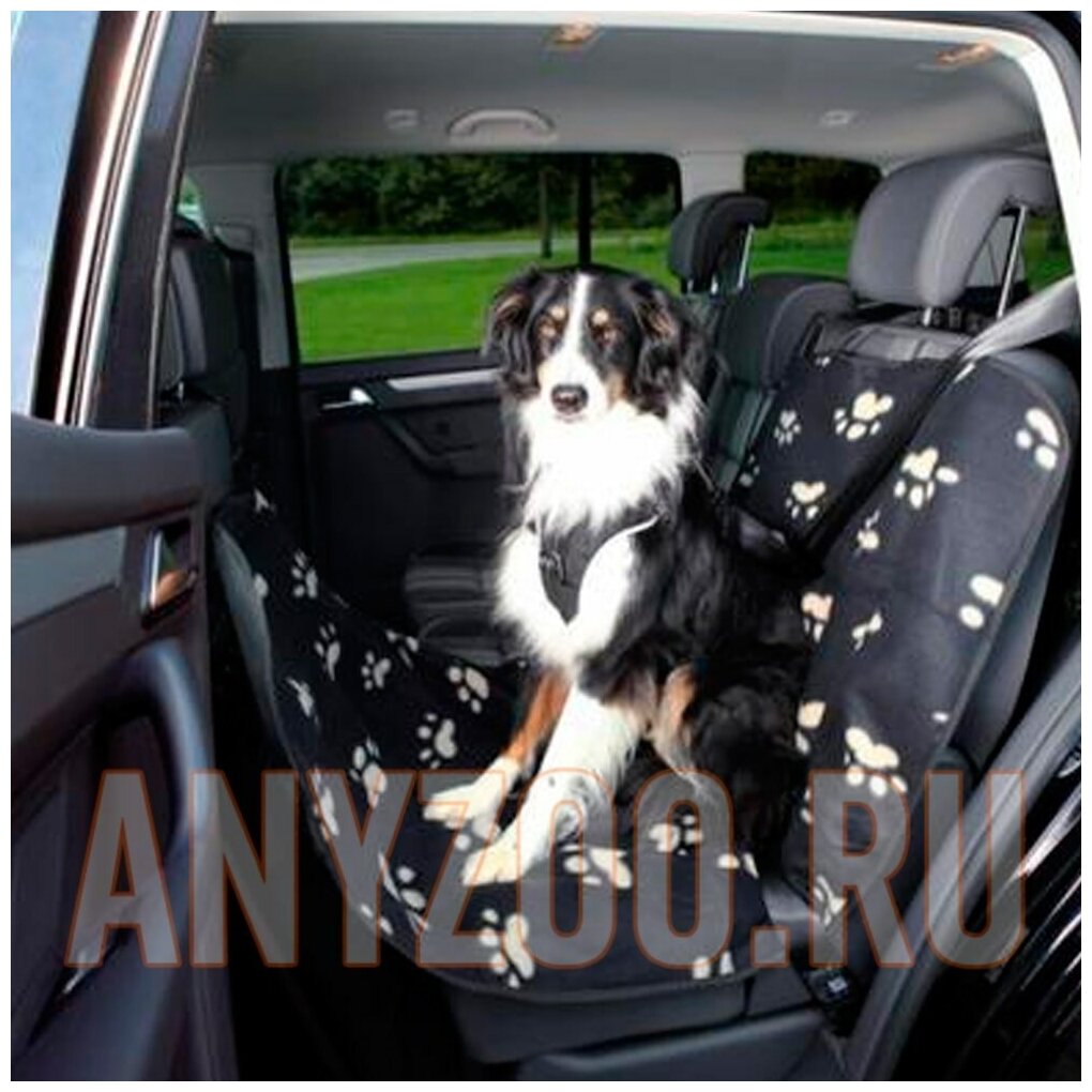 Trixie Подстилка в автомобиль для собак всех размеров, 140х145 см, нейлон, серая-бежевая - фото №8