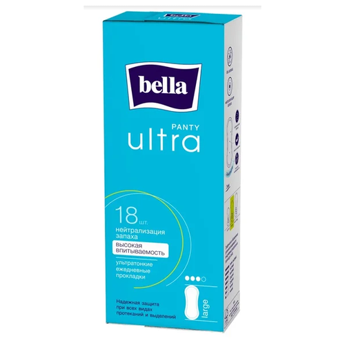 Ежедневные ультратонкие прокладки BELLA PANTY ultra large, 18 шт