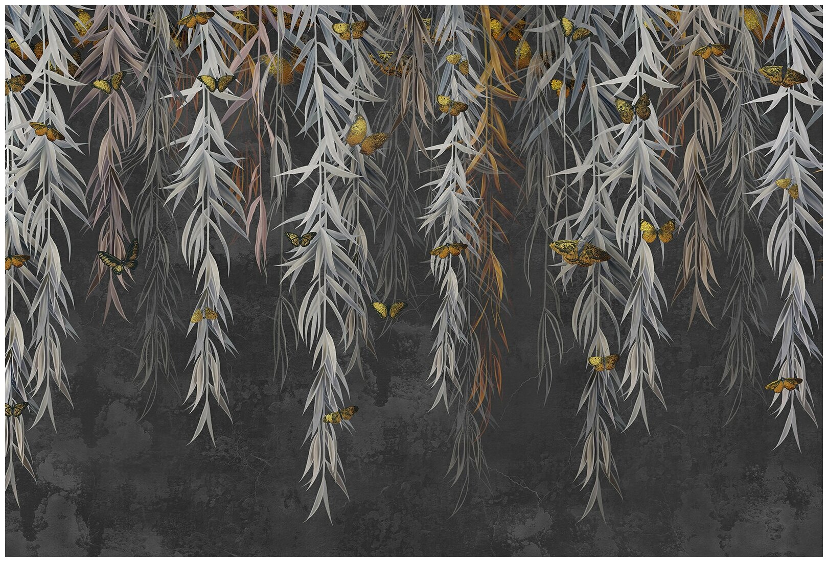 Фотообои виниловые на флизелиновой основе Polimar "Ветви с бабочками", Арт. 144-308, 400см х 270см (ШхВ)