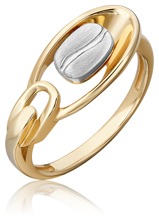 Кольцо PLATINA, комбинированное золото, 585 проба, родирование, размер 16.5